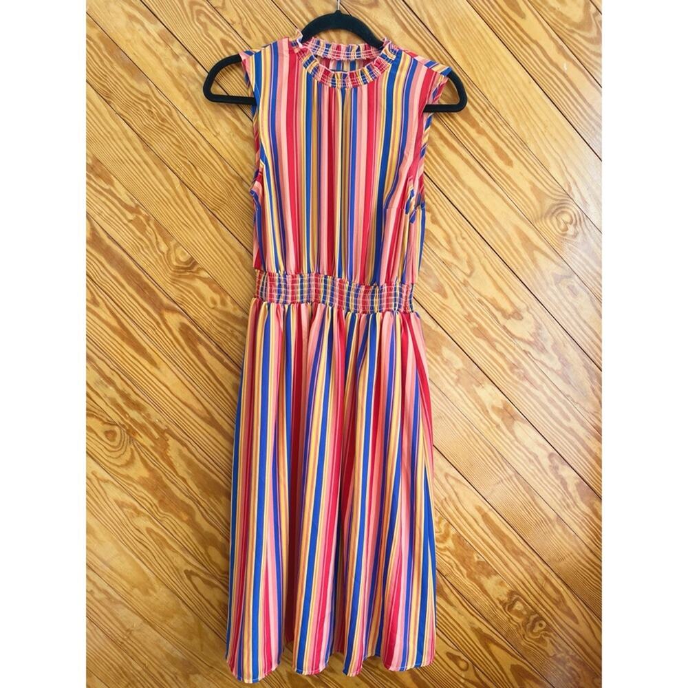 Modcloth Savor the Occasion Woven A-Line Dress Stripe - Picture 3 of 6